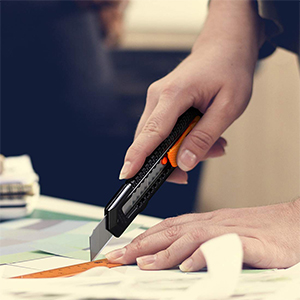 REXBETI 12-Pack Utility Knife, Retractable Box Cutter for Cartons, Cardboard and Boxes, 18mm Wider Razor Sharp Blade, Smooth Mechanism, Perfect for Office and Home use