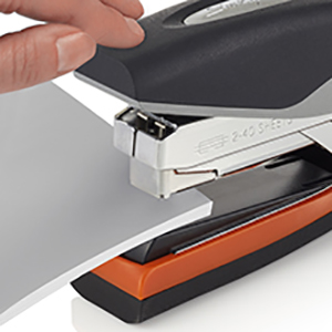 Swingline Stapler, 40 Sheet Capacity, Optima 40, Jam Free, Reduced Effort, Soft Grip, Metal, Orange and Gray (87845)