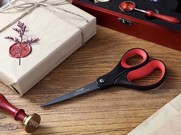 LIVINGO Scissors All Purpose Heavy Duty 8" Office Titanium Non Stick 2 Pack
