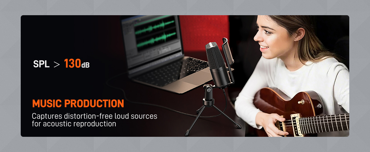 FIFINE Podcast Recording Microphone, PC USB Condenser Microphone for Streaming Vocal Music, Computer Desktop Mic with Mute Button for Windows/Mac OS-K669PRO1