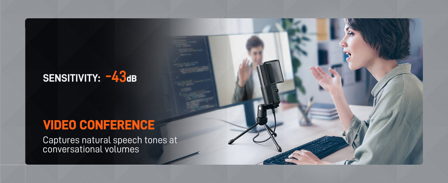 FIFINE Podcast Recording Microphone, PC USB Condenser Microphone for Streaming Vocal Music, Computer Desktop Mic with Mute Button for Windows/Mac OS-K669PRO1