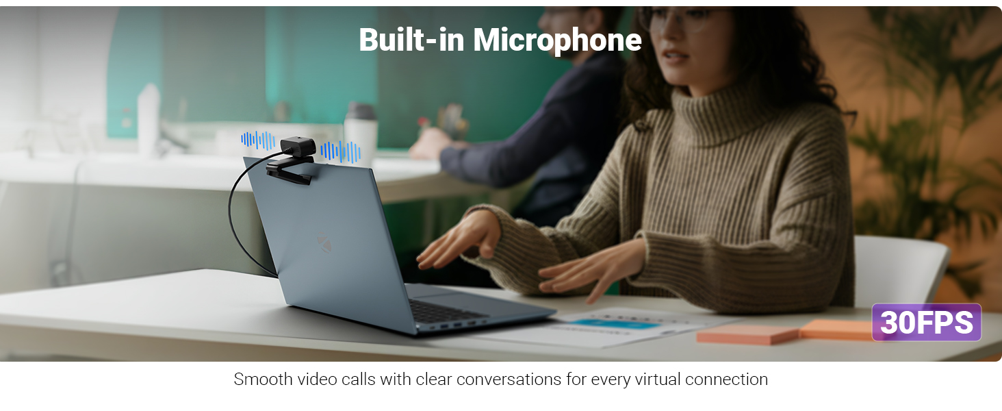 Zebronics FHD USB Webcam, 30FPS, 2P2G Lens, 2.0MP CMOS Sensor, Auto-White Balance, Auto-Exposure, Privacy Shutter, Built-in Mic, for Teams, FaceTime, PC/Laptop (Live Pro)