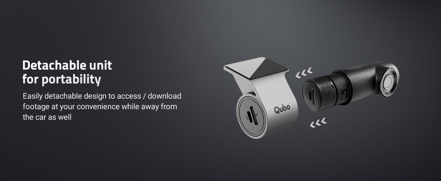 Qubo Car Dashcam [New Launch] Pro 2K Front + Rear by Hero Group | Dual Channel Dash Cam | Wide Angle View | G-Sensor | Wi-Fi | Emergency Recording | Supports Up to 1 TB SD Card