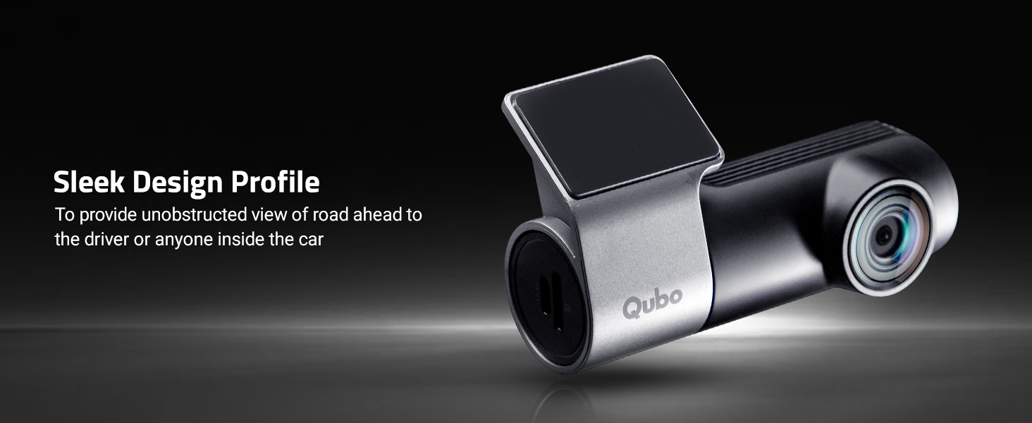 Qubo Car Dashcam [New Launch] Pro 2K Front + Rear by Hero Group | Dual Channel Dash Cam | Wide Angle View | G-Sensor | Wi-Fi | Emergency Recording | Supports Up to 1 TB SD Card
