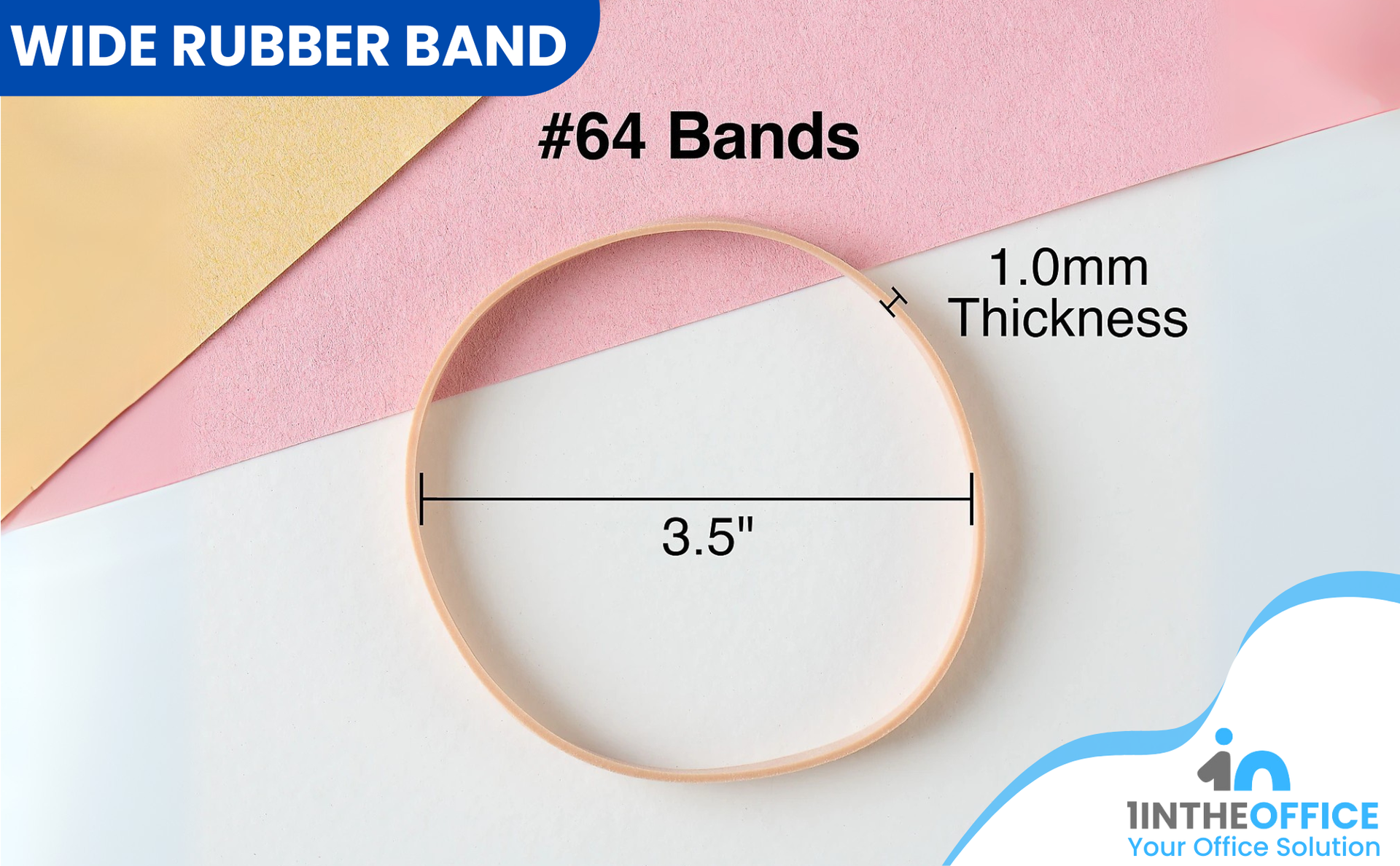 Thick Rubber Bands, Heavy Duty Rubber Bands, Beige, Size 64, 380Pack