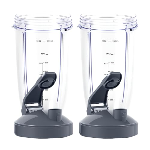 2 Pack 32oz Replacement Cups Compatible with NutriBullet 600W & Pro 900W