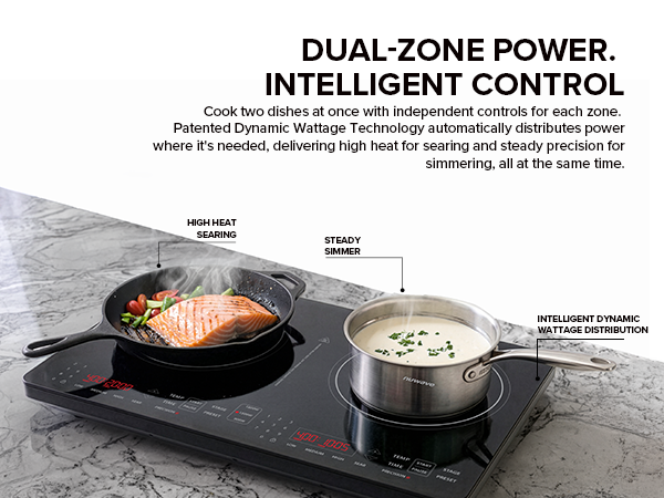 Nuwave PIC Double Portable Induction Cooktop, 900W/1500W/1800W Options