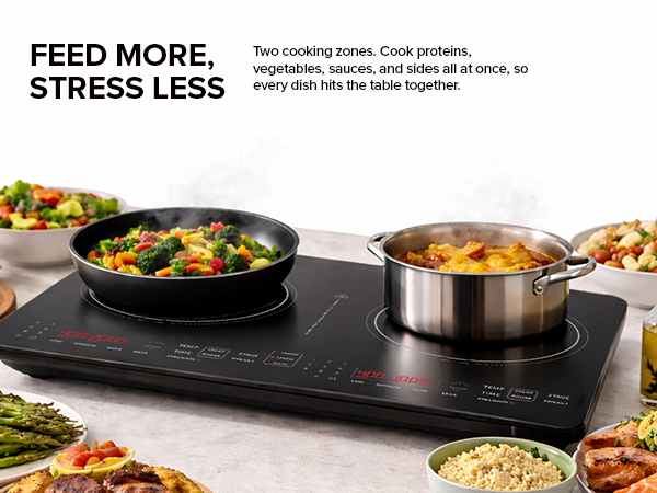 Nuwave PIC Double Portable Induction Cooktop, 900W/1500W/1800W Options