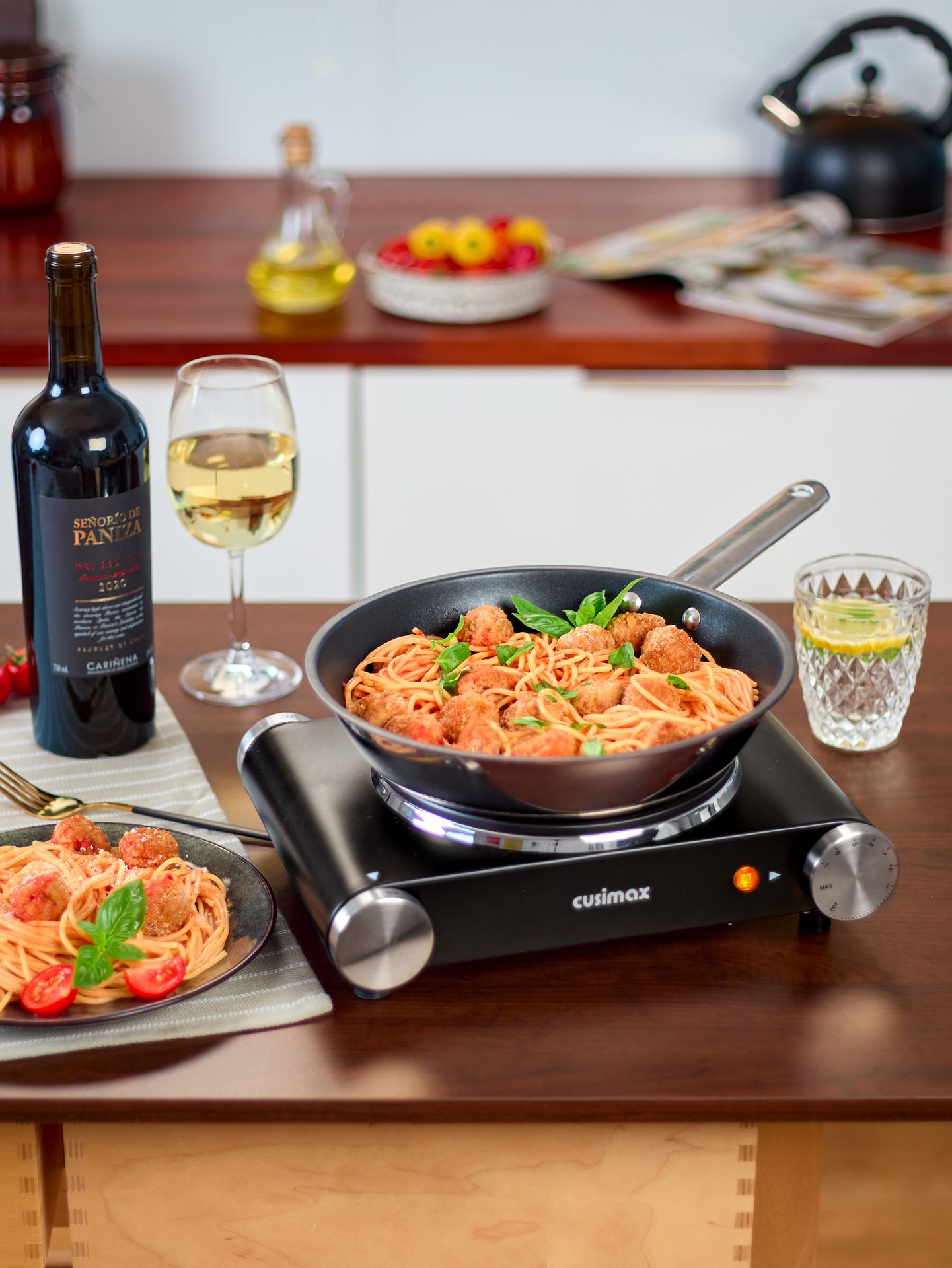 CUSIMAX Electric Hot Plate for Cooking Portable Single Burner 1500W Cast Iron hot plates Heat-up in Seconds Adjustable Temperature Control Stainless Steel Non-Slip Rubber Feet Upgraded Version B101