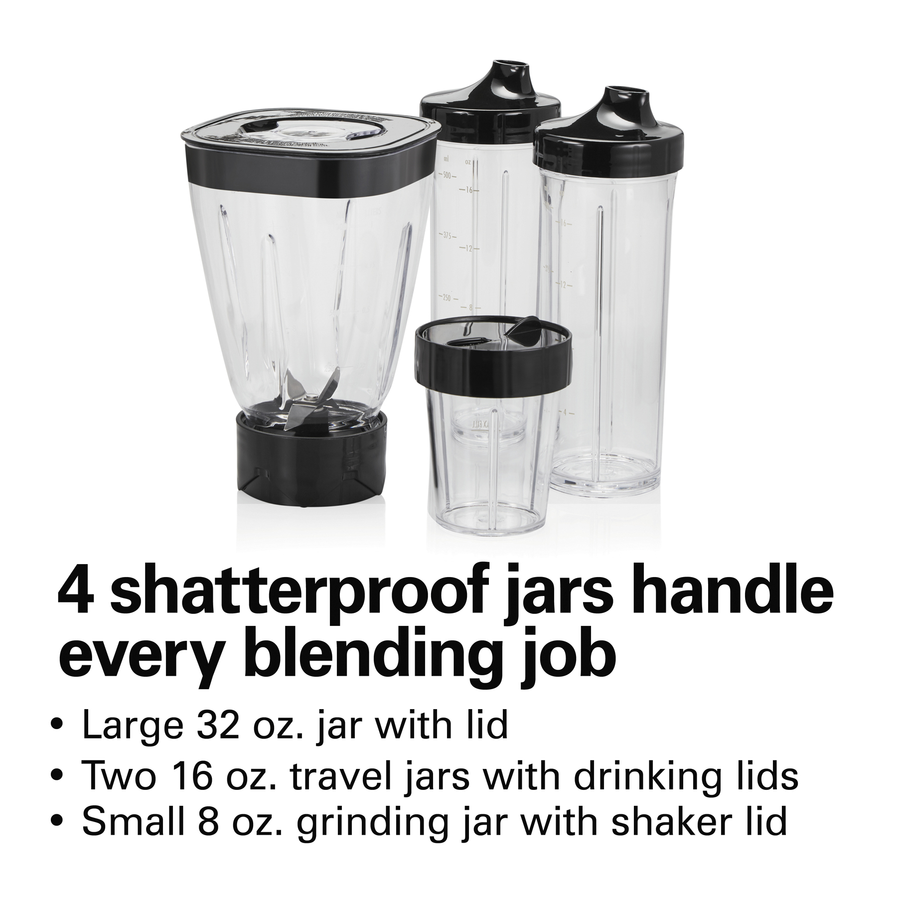 Hamilton Beach MultiBlend Blender for Smoothies with BPA Free 32 oz. Jar