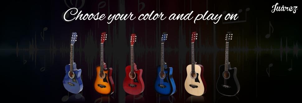 JUÂREZ JRZ38C/VTS ACOUSTIC 38" GUITAR WITH ACC (BLUE SUNBURST)