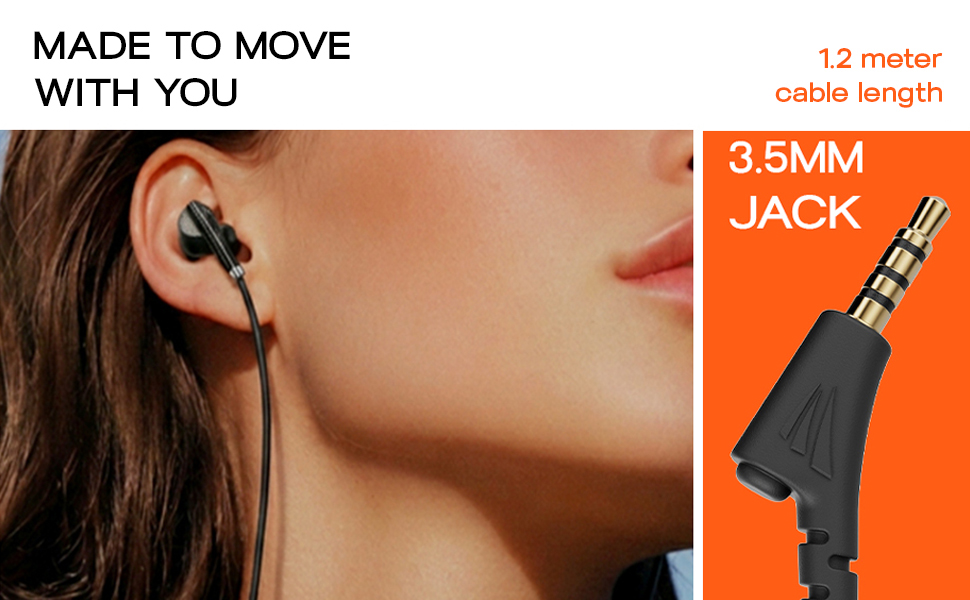 GOBOULT WiredX 250 Earphones with 3.5 mm Jack, 12mm Bass Drivers, Inline Controls, Earphones Wired Headphones with mic