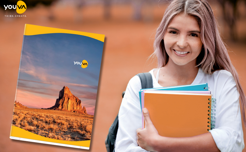 Navneet Youva | Soft Cover Long Notebook for Student | A4 Size (21cm X 29.7cm) | Single Line 172 Pages | Pack of 6