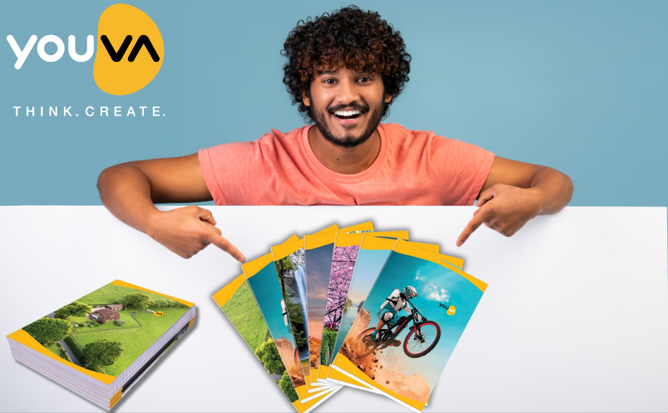 Navneet Youva | Soft Cover Long Notebook for Student | A4 Size (21cm X 29.7cm) | Single Line 172 Pages | Pack of 6