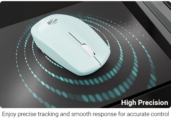 Zebronics Wireless Mouse, 2.4GHz, 3200 DPI, 3 Buttons, Comfortable & Ergonomic, USB Nano Receiver, On/Off Switch, Power-Saving Mode, Works on Most Surfaces, for Mac | Laptop | Computer (Freego, Blue)