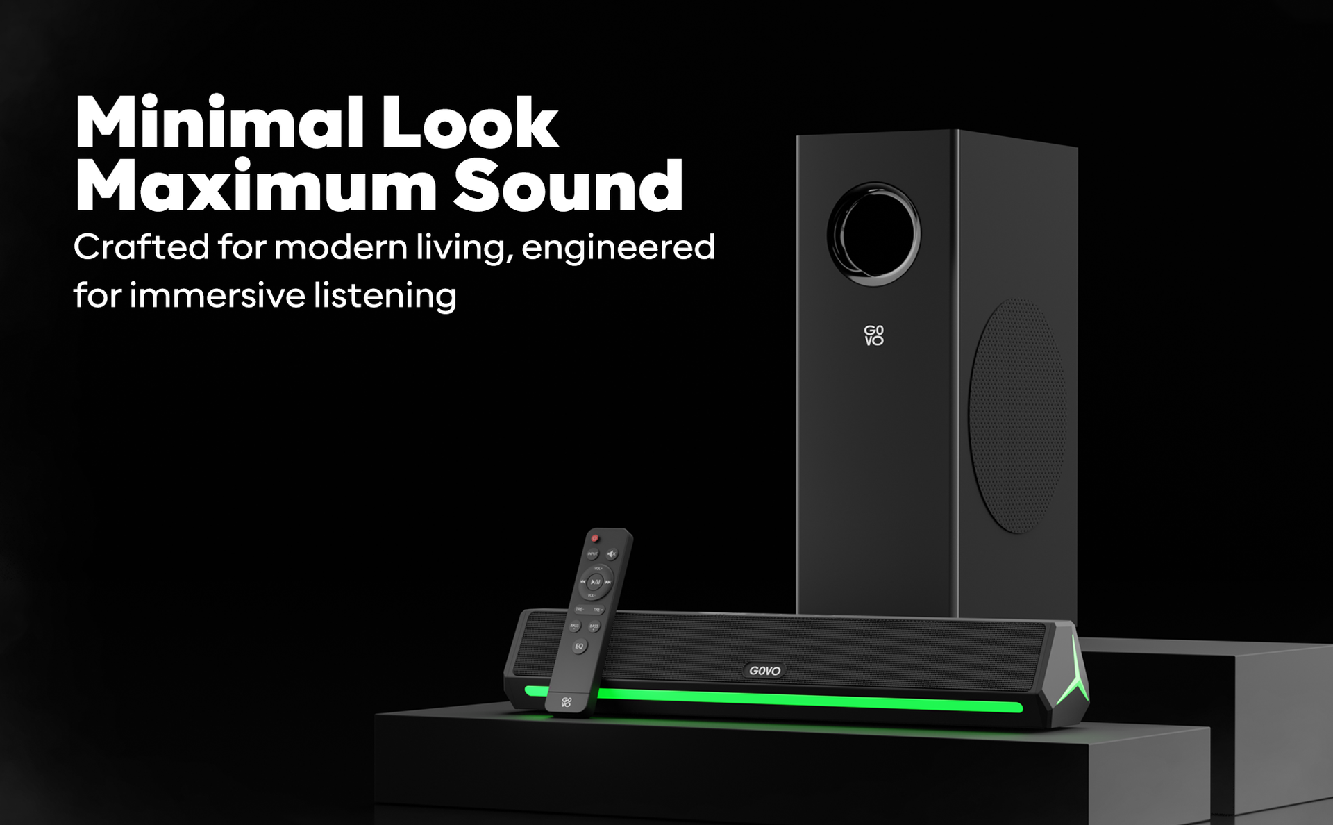 GOVO GOSURROUND 600 | 90W Soundbar | 2.1 Channel Home Theatre | Deep Bass from 4” Subwoofer | BT v5.3, HDMI, AUX, USB Connectivity | 5 EQ Modes