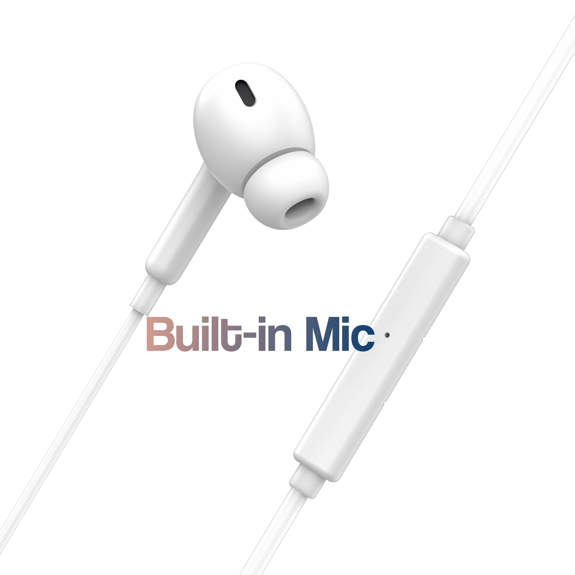 Ambrane Type C Wired Earphones with inbuilt Mic, Strong Bass Audio, Clear Calls, Tangle Free Cable, in Line Controls, Wide Compatibility, 1.2m Long Cable, 10mm Drivers (Stringz 05, White)