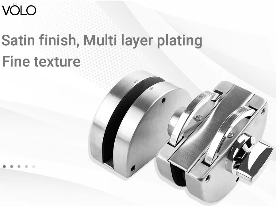 Volo Glass Door Lock | one Side Key, one Side knob, Stainless-Steel (Glass to Glass Door Lock) - Silver