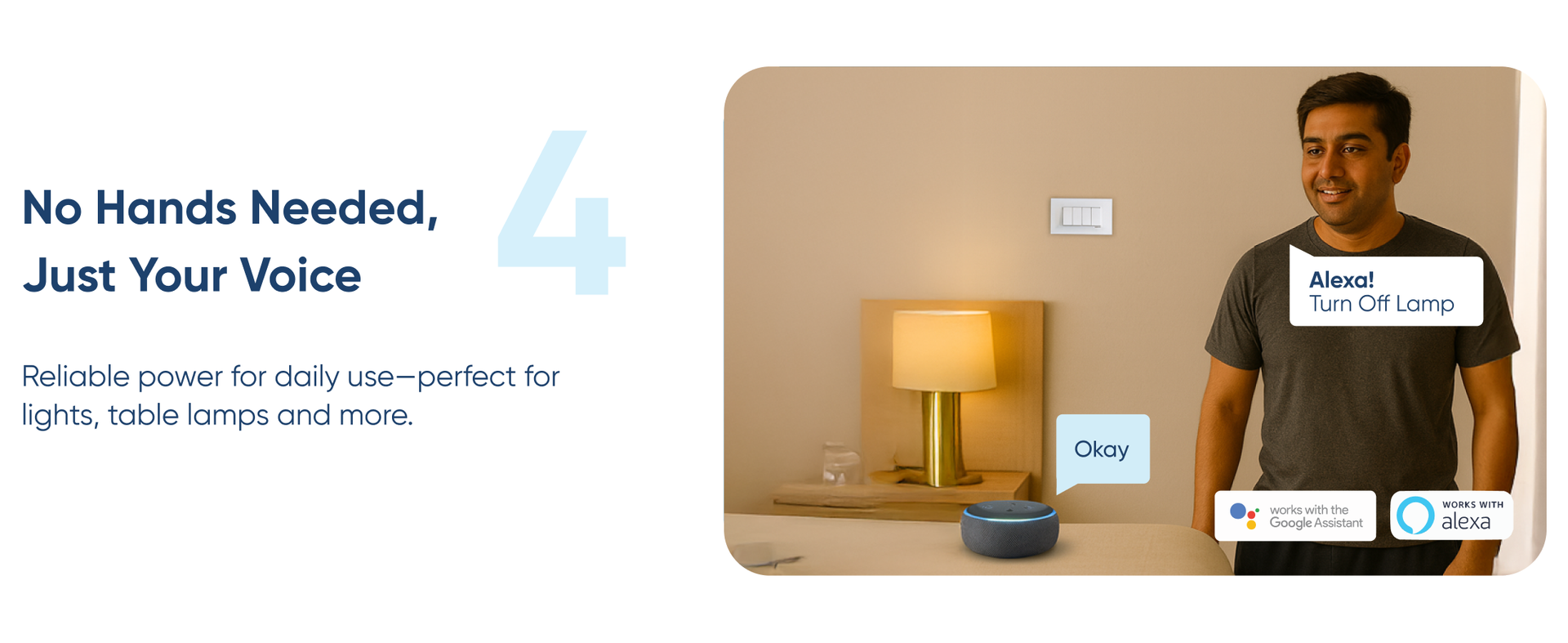 AZIOT 4 Node Smart Switch - Wifi/Bluetooth Communication - Made in India - Timer Function - Voice command (4 Node)
