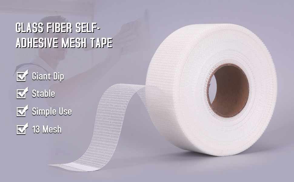 Drywall Joint Tape (2inch X 164ft) Self Stick Repair Mesh Tape Fiberglass Drywall Patch Hole Heavy Duty Wall Repair Mesh Spackle Tape Wall Crack and Seam Repair