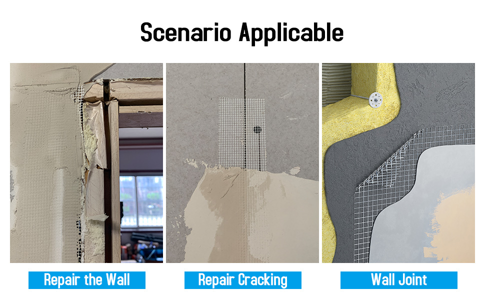 Drywall Joint Tape (2inch X 164ft) Self Stick Repair Mesh Tape Fiberglass Drywall Patch Hole Heavy Duty Wall Repair Mesh Spackle Tape Wall Crack and Seam Repair
