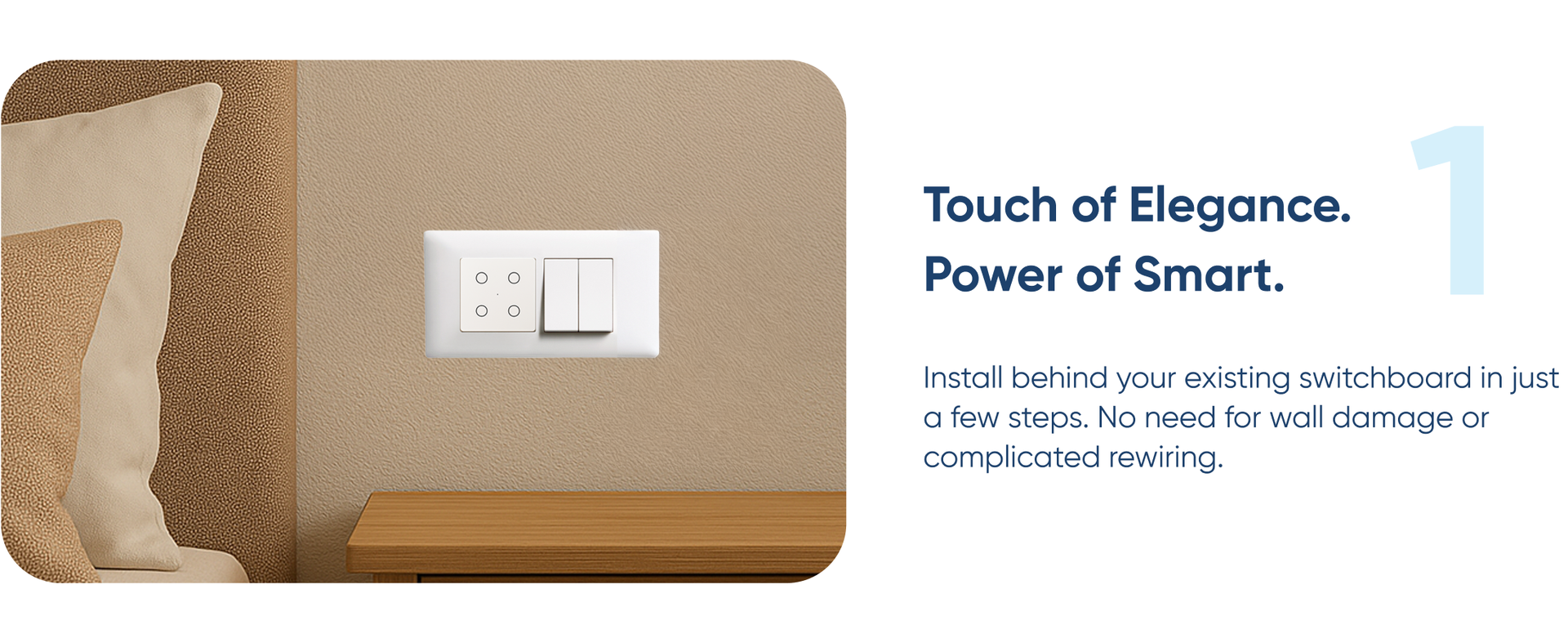 AZIOT Smart Wi-Fi Modular 4 Gang Premium Touch Switch (6 Amps Each) - GLASS (Not Acrylic): Elevate Your Home with Effortless Control (Fits in Anchor Roma Classic and Similar Plates) Home Automation
