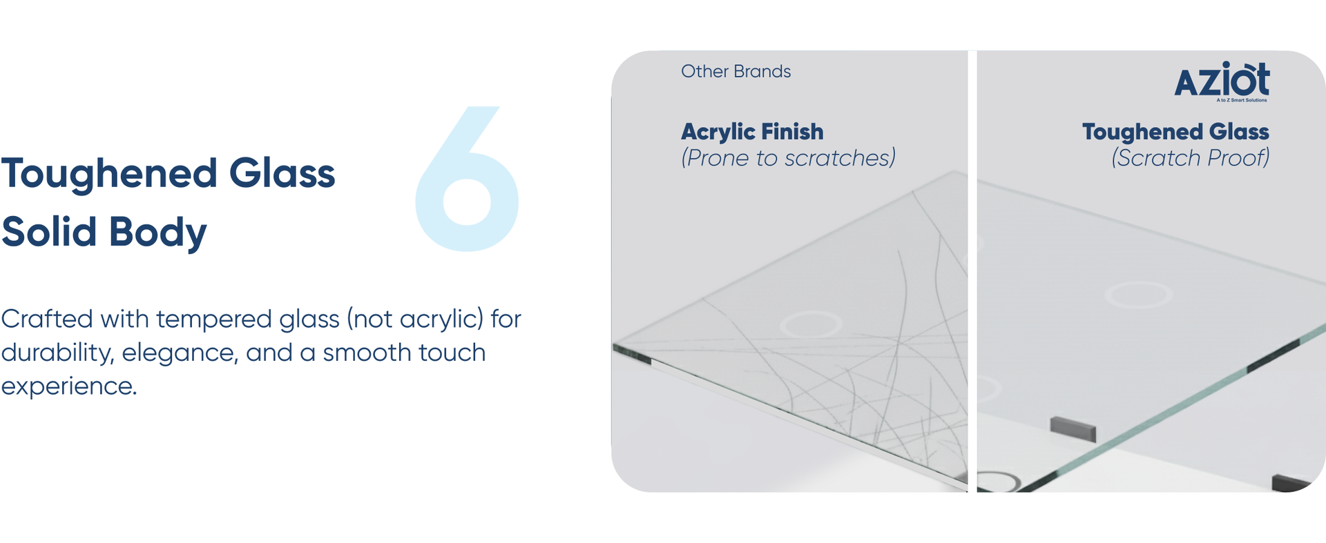AZIOT Smart Wi-Fi Modular 4 Gang Premium Touch Switch (6 Amps Each) - GLASS (Not Acrylic): Elevate Your Home with Effortless Control (Fits in Anchor Roma Classic and Similar Plates) Home Automation