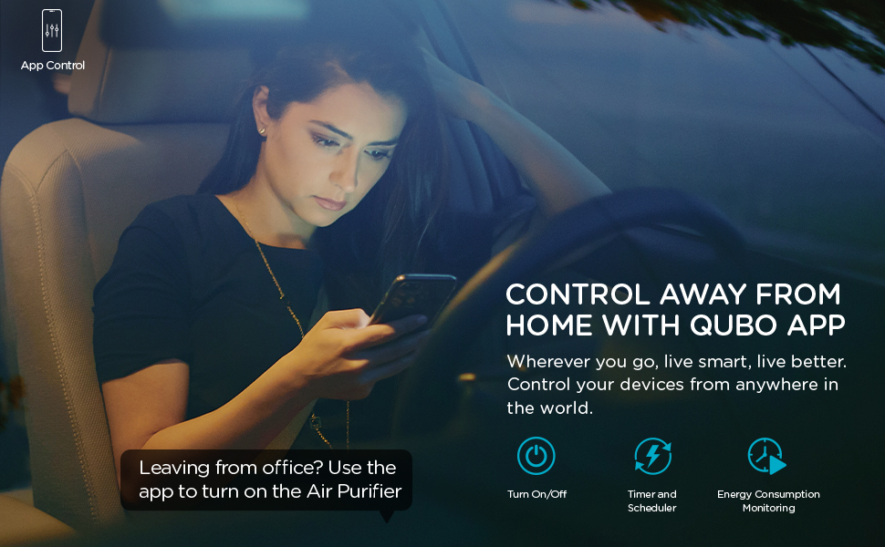 Qubo 10A Wi-Fi + Bluetooth Smart Plug | Energy Monitoring | Ideal for Small Devices Like TVs, Air Purifiers, Mobile & Laptop Chargers | Voice Control with Alexa & Assistant | From Hero Group