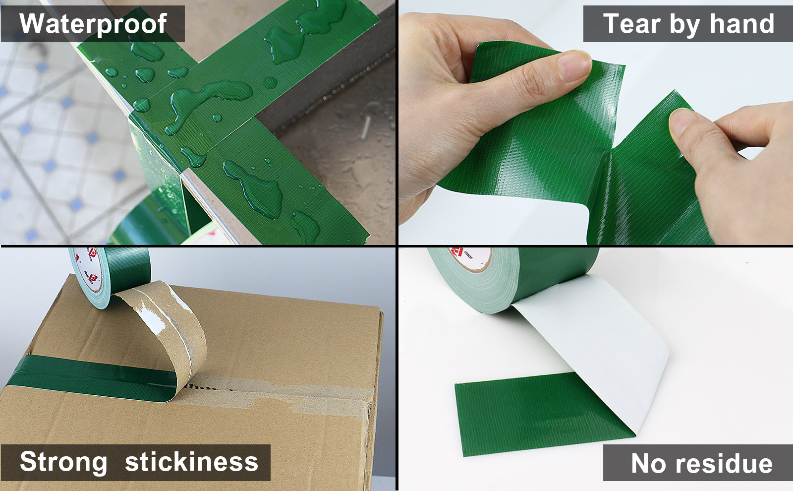 BOMEI PACK 3 Inch Green Duct Tape Waterproof,Heavy Duty,3 Inch x 60 Yards,9 Mil Industrial Grade Green Duct,No Residue,Strong,Flexible and All Weather,Professional for Indoor & Outdoor Use
