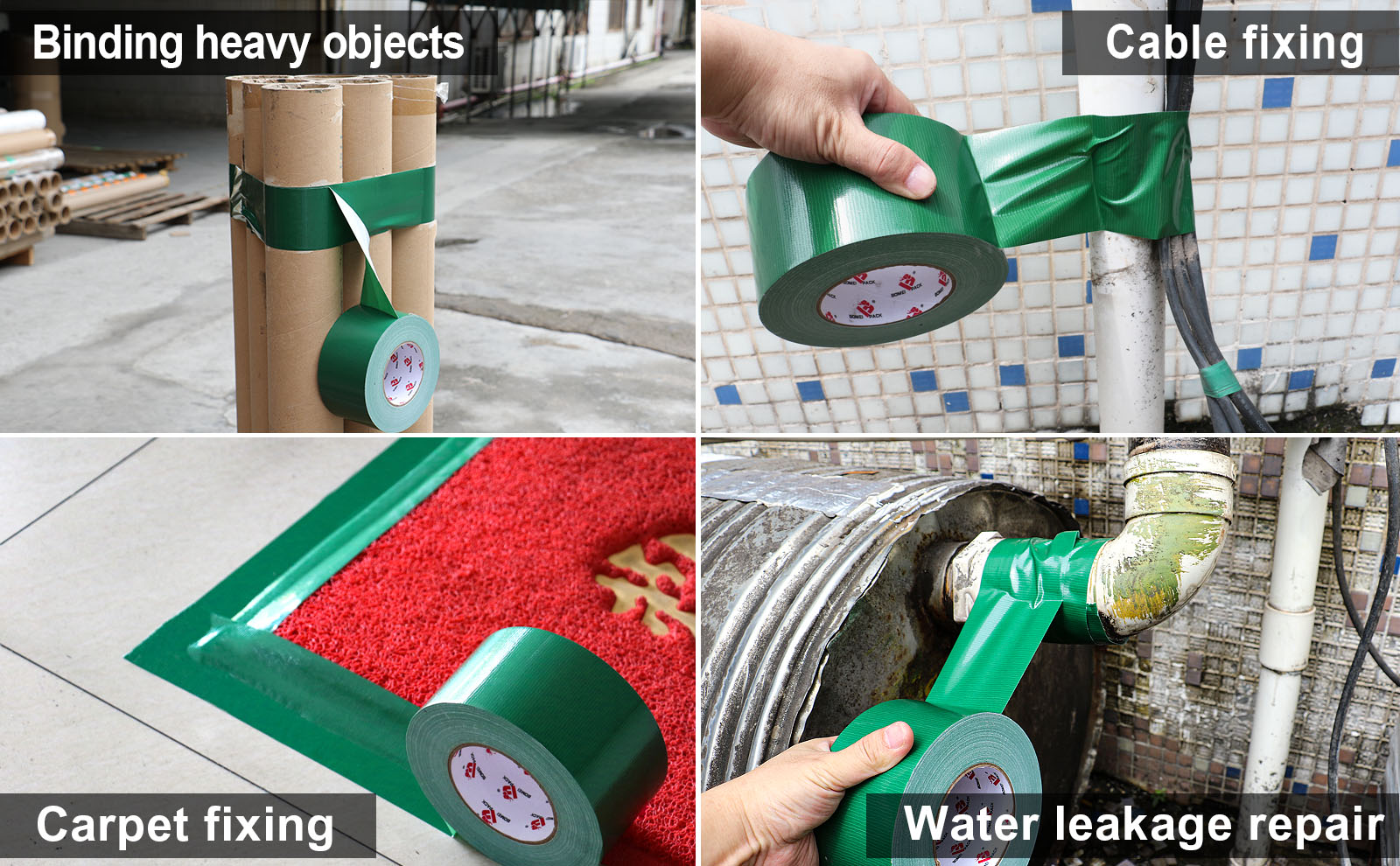 BOMEI PACK 3 Inch Green Duct Tape Waterproof,Heavy Duty,3 Inch x 60 Yards,9 Mil Industrial Grade Green Duct,No Residue,Strong,Flexible and All Weather,Professional for Indoor & Outdoor Use