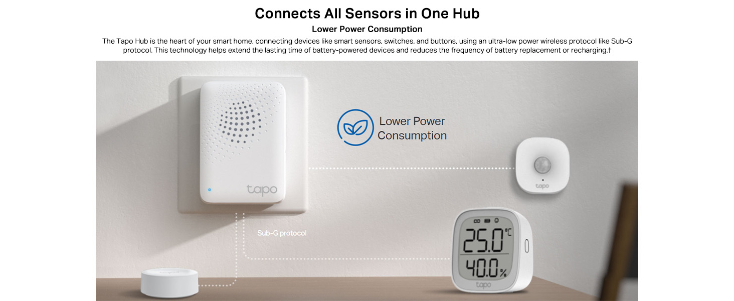 TP-Link Tapo H100 IoT Smart Hub with Chime | Smart Alarm and Doorbell | Smart Actions with Sensors, Switches & Buttons | Connect with up to 64 smart devices, Compatible with Alexa, Assistant, WiFi