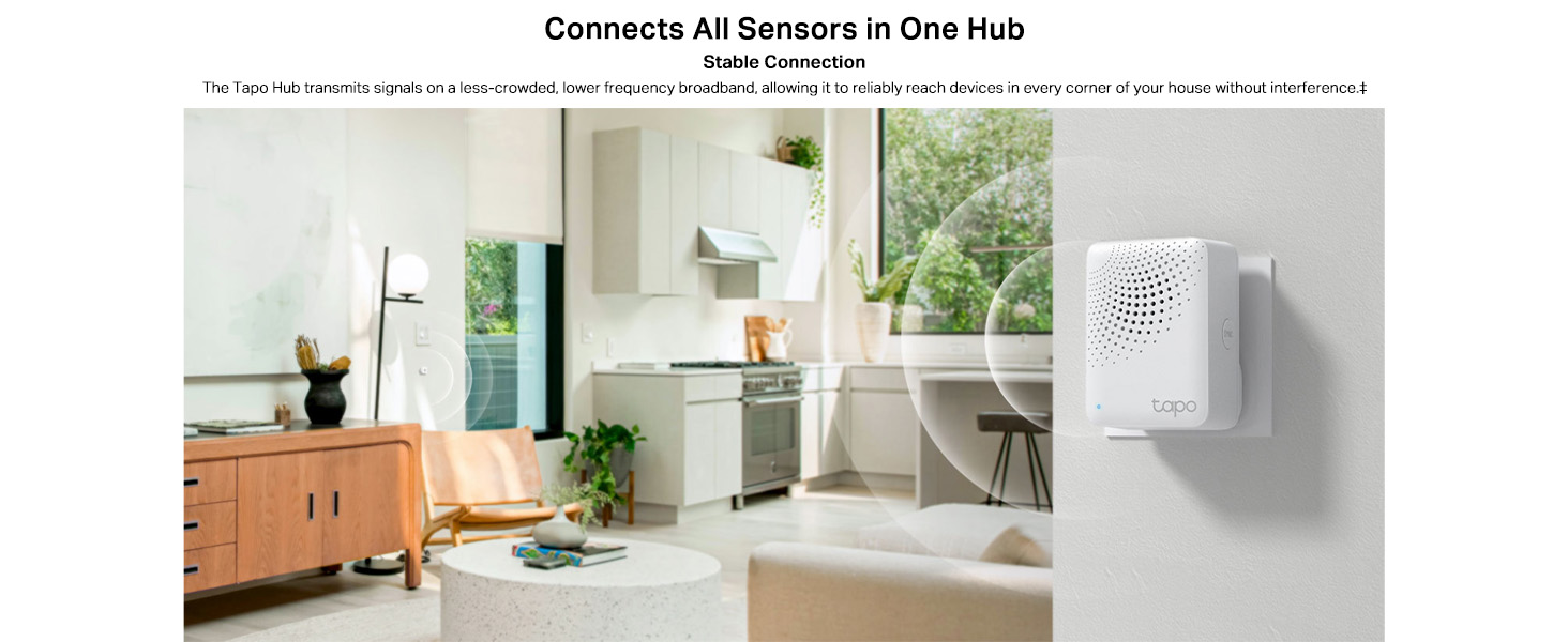 TP-Link Tapo H100 IoT Smart Hub with Chime | Smart Alarm and Doorbell | Smart Actions with Sensors, Switches & Buttons | Connect with up to 64 smart devices, Compatible with Alexa, Assistant, WiFi