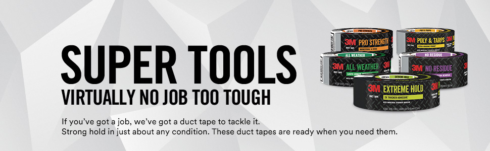 3M Extreme Hold Duct Tape, 1.88 Inches x 35 Yards, Black, Heavy-Duty, Double-Thick Adhesive, Waterproof Backing, Tough Repairs