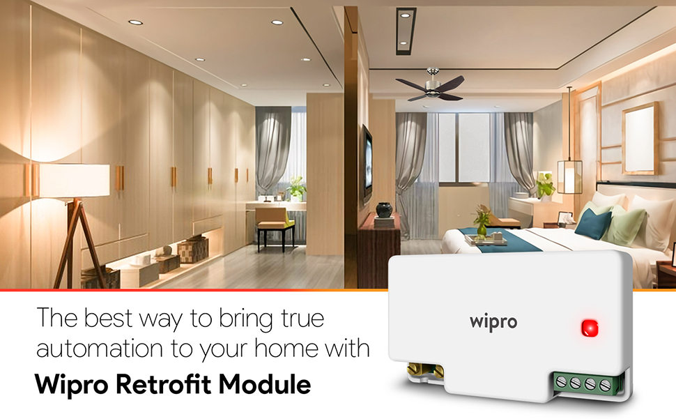Wipro Smart Switch Module, 4 Switch Control Compatible with Alexa & Home (Pack of 1,White)