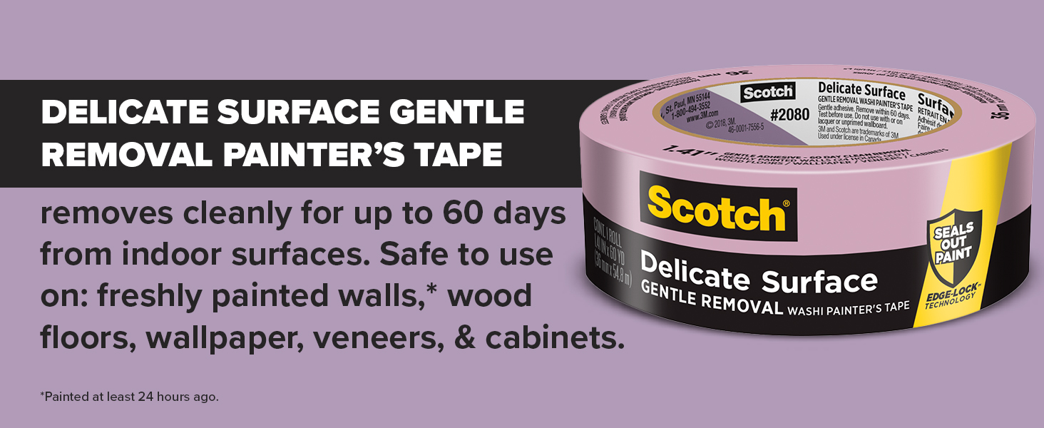 ScotchBlue Original Multi-Surface Painters Tape, 1.5 Inch Wide (1.41 In. x 60 Yds) 3 Rolls, Blue Paint Tape Protects Surfaces and Removes Easily, Masking Tape for Indoor and Outdoor Use (2090-36AP3)
