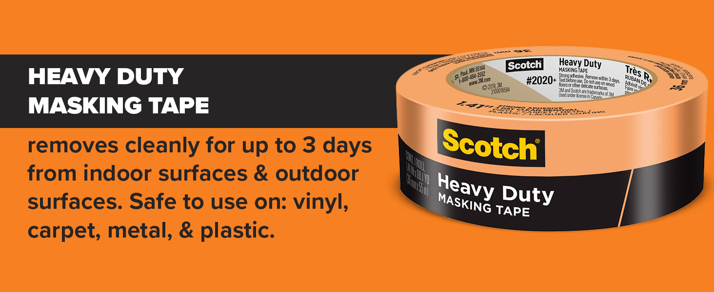 ScotchBlue Original Multi-Surface Painters Tape, 1.5 Inch Wide (1.41 In. x 60 Yds) 3 Rolls, Blue Paint Tape Protects Surfaces and Removes Easily, Masking Tape for Indoor and Outdoor Use (2090-36AP3)