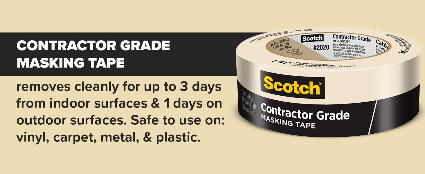 ScotchBlue Original Multi-Surface Painters Tape, 1.5 Inch Wide (1.41 In. x 60 Yds) 3 Rolls, Blue Paint Tape Protects Surfaces and Removes Easily, Masking Tape for Indoor and Outdoor Use (2090-36AP3)