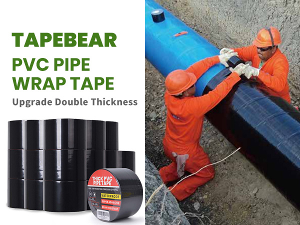 TAPEBEAR Corrosion Protection Pipe Tape 10mil PVC Pipe Wrap Tape 4" Wide