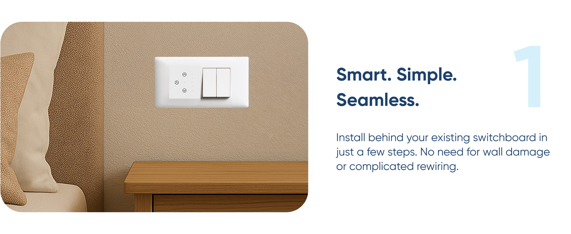 AZIOT SMART MODULAR 1 FAN REGULATOR PREMIUM TOUCH SWITCH - GLASS (Not Acrylic): Elevate Your Home with Effortless Control (Fits in Anchor Roma Classic and similar plates) Not for BLDC fans.