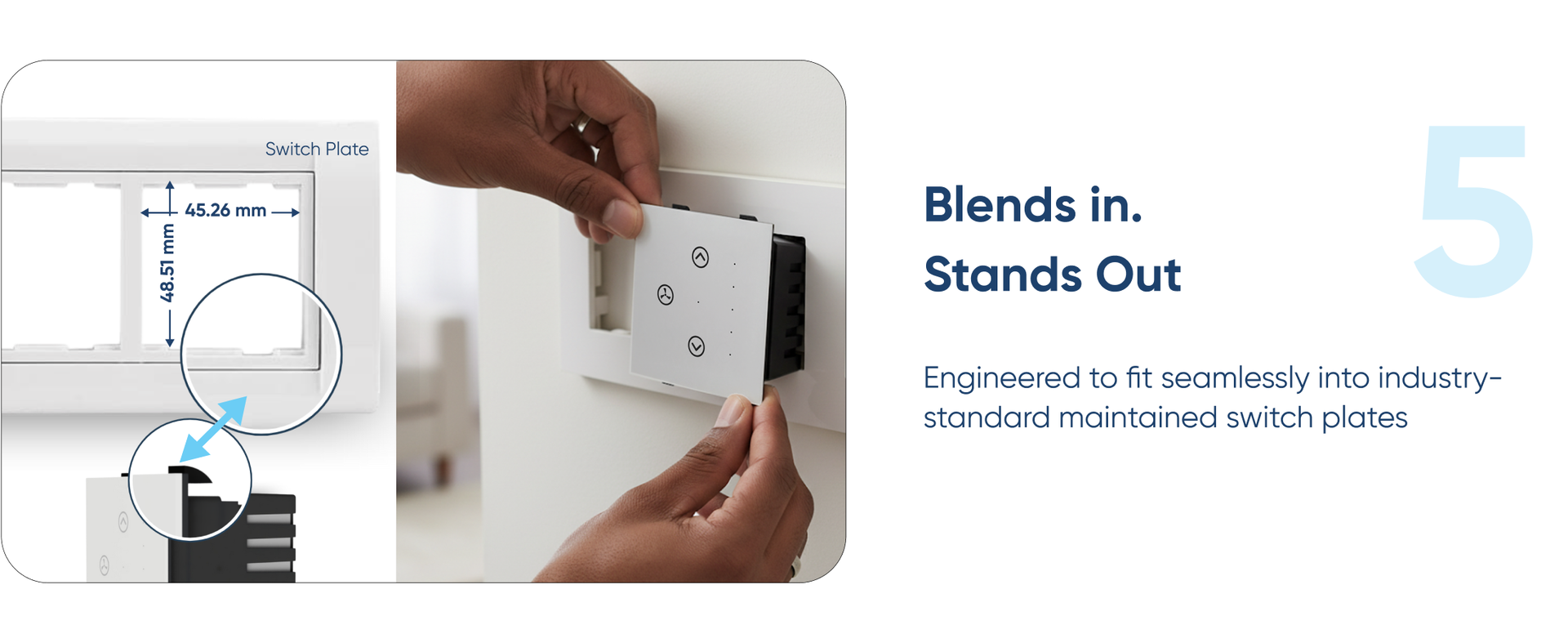 AZIOT SMART MODULAR 1 FAN REGULATOR PREMIUM TOUCH SWITCH - GLASS (Not Acrylic): Elevate Your Home with Effortless Control (Fits in Anchor Roma Classic and similar plates) Not for BLDC fans.