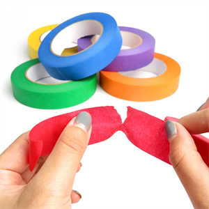 Colored Masking Tape, 1 in x 55 yd, 6 Rolls