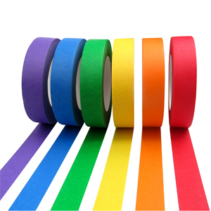 Colored Masking Tape, 1 in x 55 yd, 6 Rolls