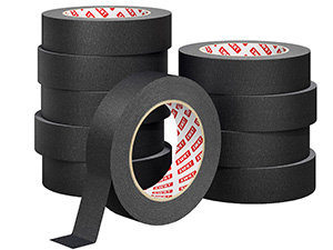 SWRT Black Masking Tape 1 Inch x 55 Yards, 2 Rolls, Medium Adhesion