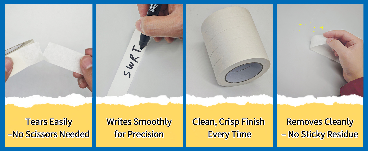SWRT Masking Tape 2 Inch Wide, 18-Roll White Bulk Pack, 55 Yards Each