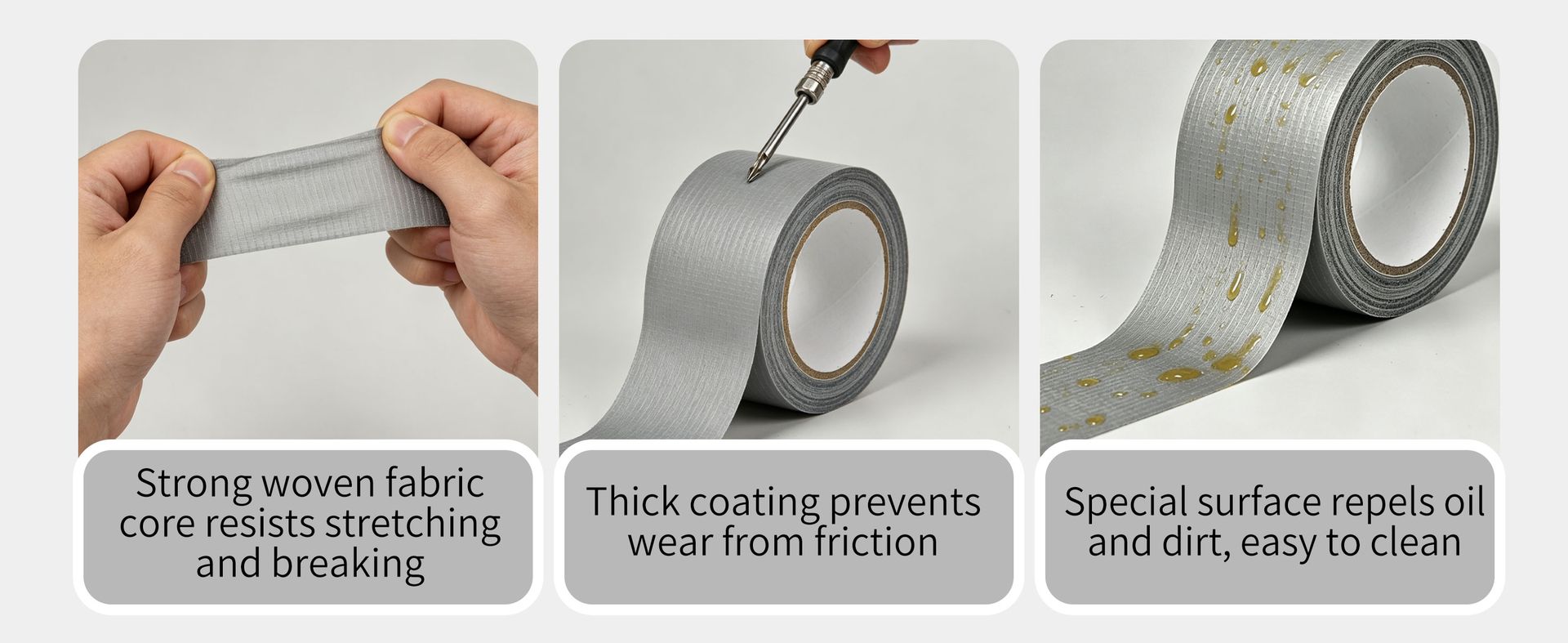 3 Pack Heavy Duty Duct Tape Strong Adhesive 66 Yards x 2 Inch Total