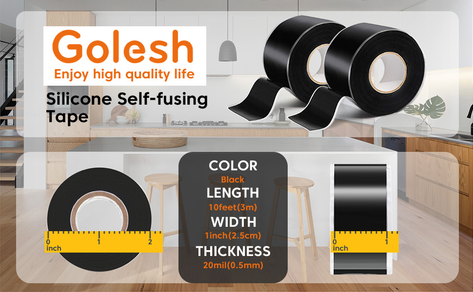 Self Fusing Silicone Tape for Plumbing Hose Repair, Waterproof Tape 10 Feet