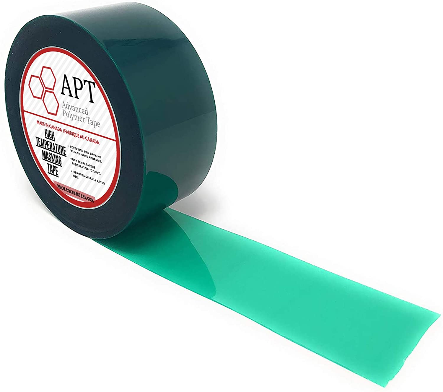 APT Polyester Tape with Silicone Adhesive, High Temperature, 3.5 Mil Thickness, Powder Coating, E-Coating (1, 2" x 72Yds)