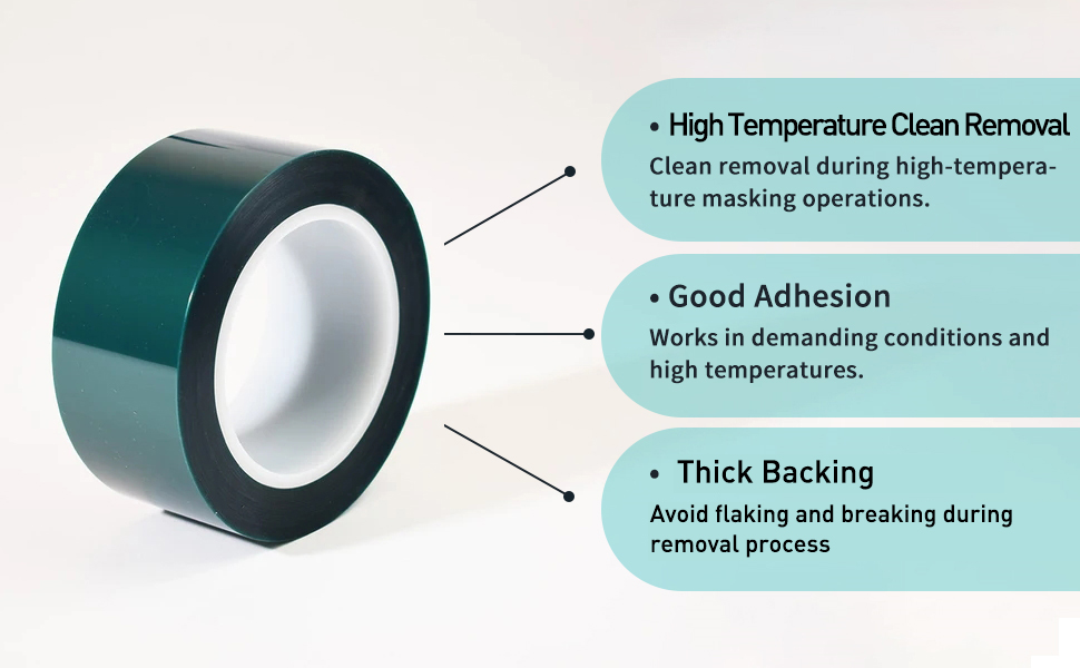 APT Polyester Tape with Silicone Adhesive, High Temperature, 3.5 Mil Thickness, Powder Coating, E-Coating (1, 2" x 72Yds)