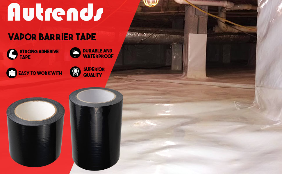 Vapor Barrier Tape, Insulation Tape, Seam Tape Crawl Space Tape, 4'' X200FT