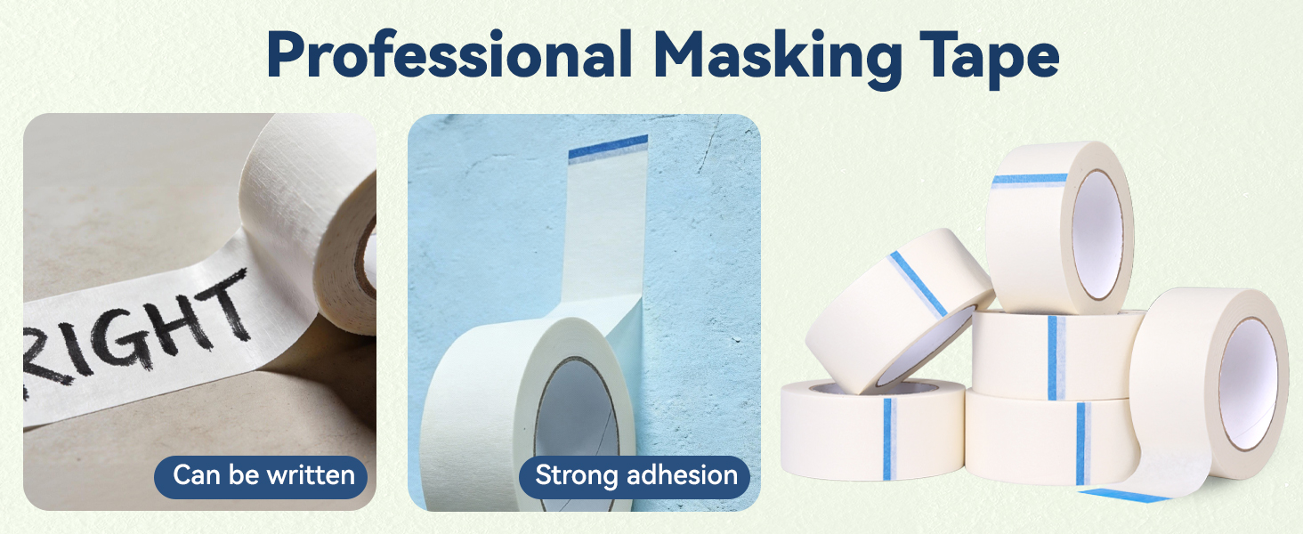Masking Tape, 2 in x 55 YD, 6 Rolls, 330 YD Total